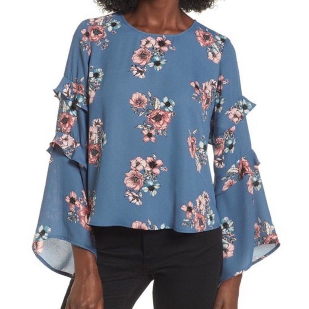 Floral Bell Sleeve Top